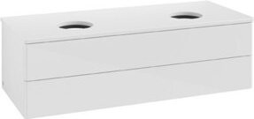 V&B Waschtischunterschrank Antao ohne Frontstruktur, Farbe Weiß lackiert, B/T/H: 120 x 36 x 50 cm - Bild 1