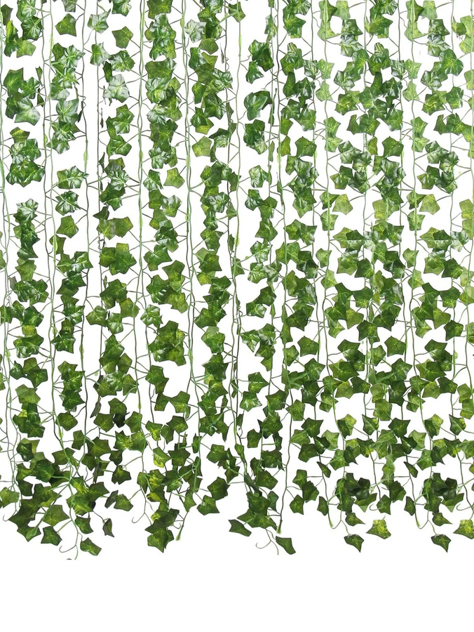 XIAOYINMO Künstliche Blätterrebe in Grün mit Dillblättern zur Dekoration, Höhe: 200 cm - Bild 3
