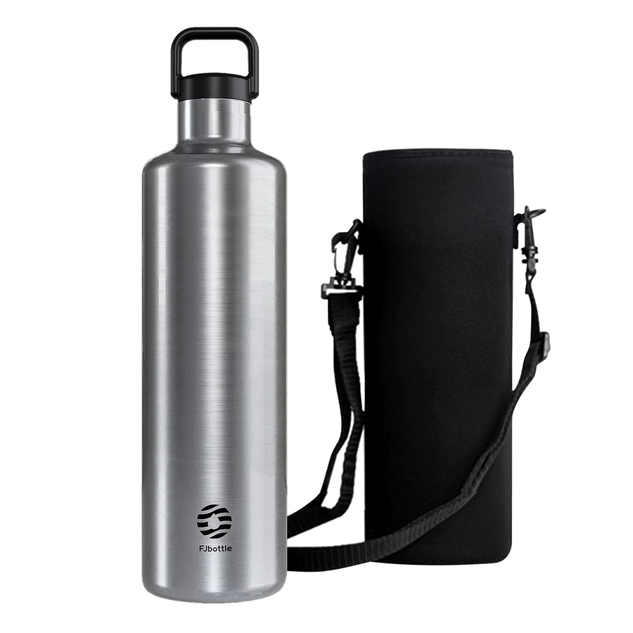 FEIJIAN Thermosbecher aus Edelstahl in Blau und Silber mit Stoffbeutel, 1750 ml - Bild 7