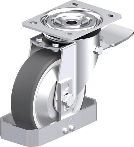 Blickle L-POTH 150G-ST-FA-FS Stahlblech-Lenkrolle in Grau und Weiß mit 150 mm Rad-Durchmesser und 400 kg Tragfähigkeit - Bild 1