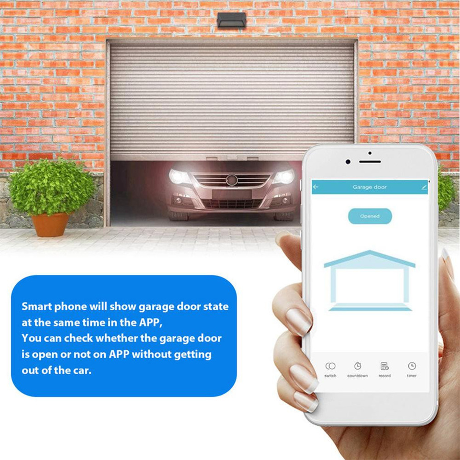 Aoresac Smart WiFi Garagentoröffner mit Tuya Smart Life App Fernsteuerung und Sprachsteuerung, Weiß, 2,4 GHz Netzwerk, US-Version - Bild 4