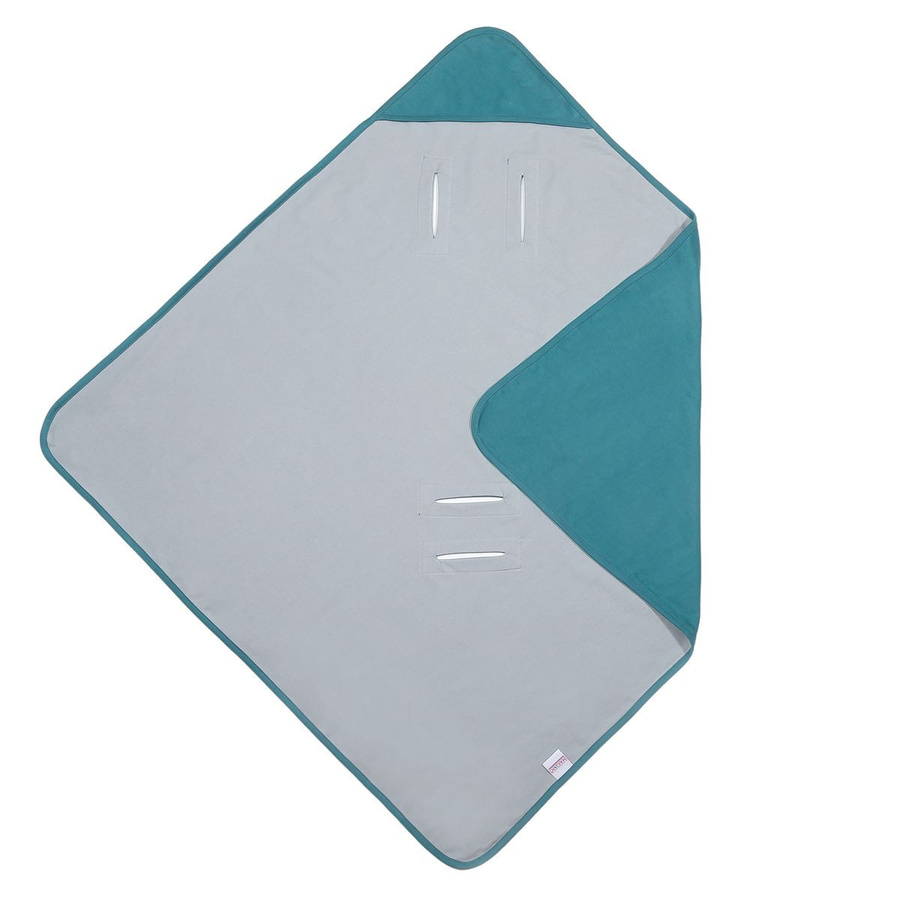 Makian Einschlagdecke aus leichter Jerseydecke für Babyschale und Kinderwagen, Farbe: Patina Mint, B/B: 80 x 80 cm - Bild 1