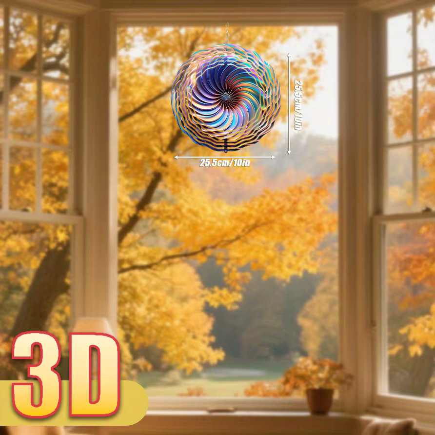 CIFBUY 3D Holographischer Muschel-Spinner als doppelseitiges Hängeornament in Multicolour, Durchmesser: 25,5 cm - Bild 3