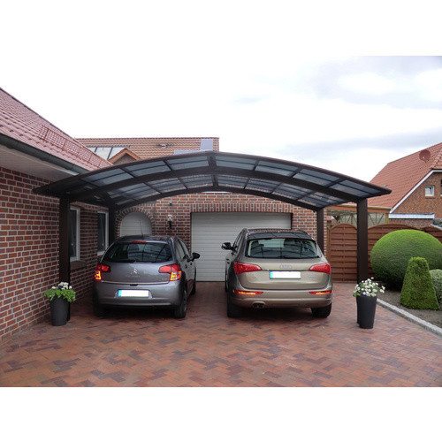Ximax Doppelcarport Portoforte-60 in Braun mit Regenrinne und Regenfallrohr, B/T: 542,3 x 495,4 cm - Bild 4