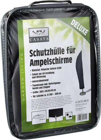 CASAYA Ampelschirmhülle Deluxe aus Polyester in Grau, B: 40 cm, H: 260 cm, T: 69 cm - Bild 1