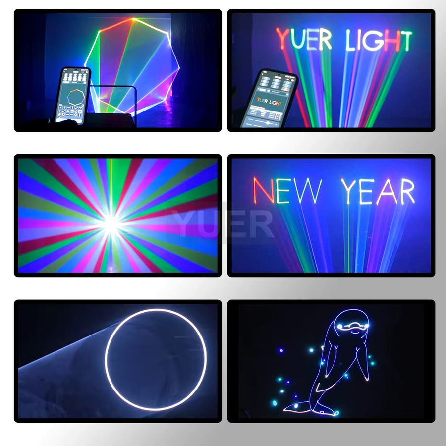 YUER 5W RGB Animation Bluetooth App ILDA Laserlichtscanner Projektor für DJ, Disco, Party und Hochzeit - Bild 3