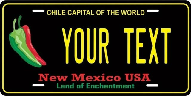 Individuelles New Mexico Aluminium-Nummernschild von CIFBUY in Schwarz und Weiß, rustikales Design zur Dekoration, B: 30,5 cm, H: 15,2 cm - Bild 1