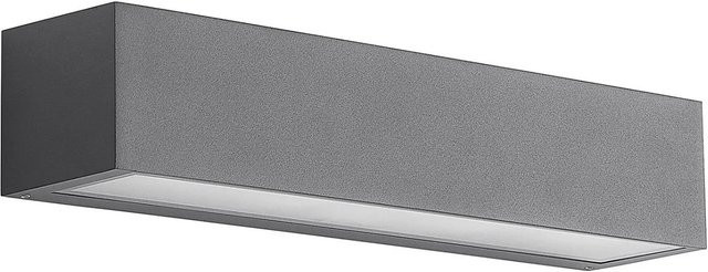 Arcchio Wandleuchte Außen Modern aus Aluminium in Alu-grau, 2-flammig Up-Down, E27, IP54, B/H: 38,0 x 30,0 cm - Bild 1