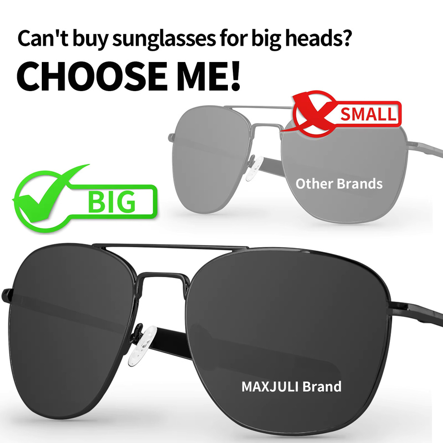 MAXJULI Sonnenbrille Aviator, Metall, polarisiert, Herren - Bild 3