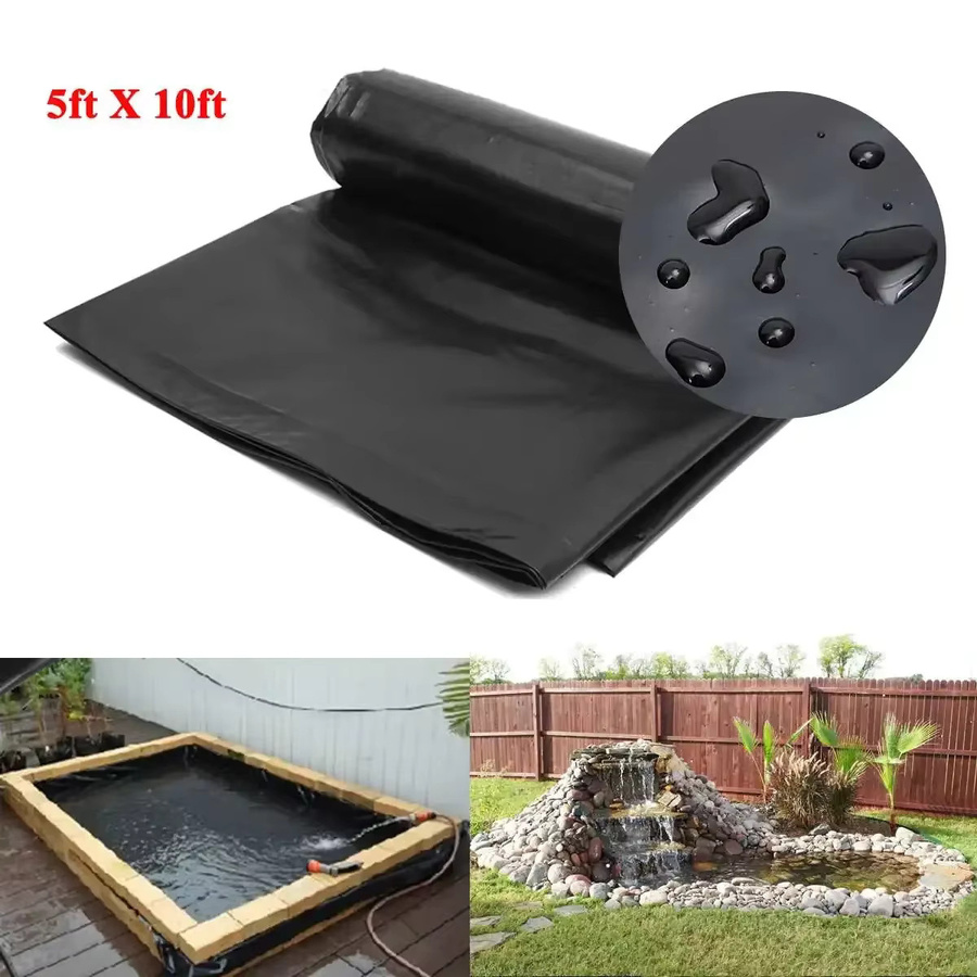 Wasserdichte HDPE-Fischteicheinlage für den Außenbereich in Schwarz, B/T: 152,4 x 304,8 cm - Bild 2