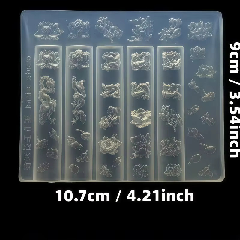 Transparente Silikonform für Nagelkunst, Drachenmuster, dreidimensional geschnitzt - Bild 2