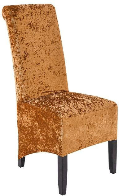 Dehnbare Esszimmerstuhlabdeckungen aus Samtplüsch in Orange, XL Stuhlbezug mit Gummizug für deinen Schutz und Komfort - Bild 1