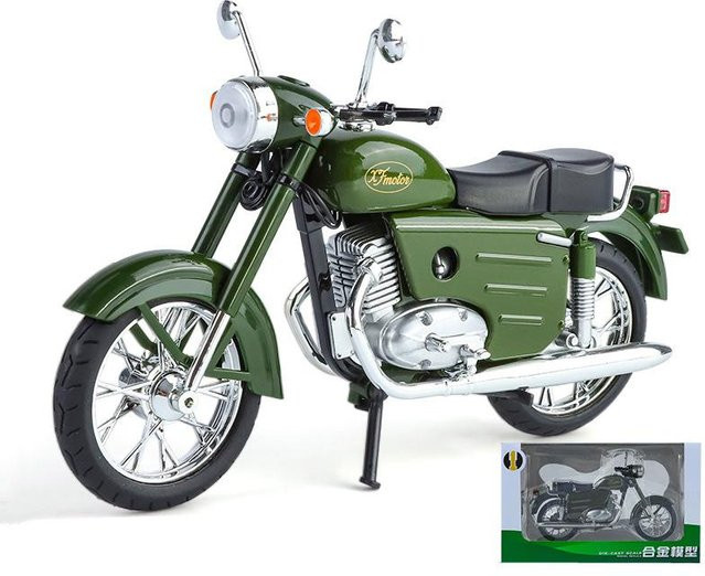 Linyi toy car Jawa 250 Retro-Motorradmodell, Metall, mit Licht und Sound, ab 14 Jahren - Bild 1
