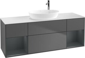 V&B Waschtischunterschrank Finion in Anthrazit lackiert, Breite: 160 cm, Tiefe: 50,1 cm - Bild 1