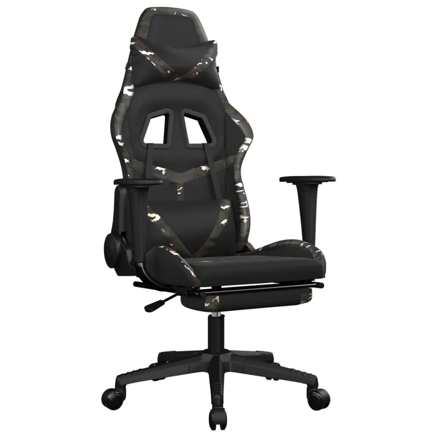 vidaXL Gamingstuhl Modell 1 in Schwarz mit Massagefunktion und Fußstütze aus Kunstleder - Bild 2