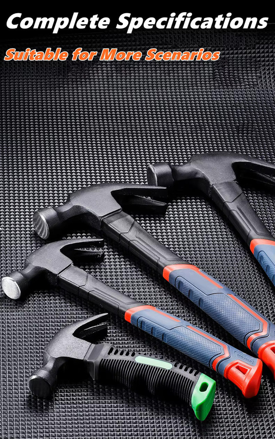 NIUXIANG Multifunktionaler Klauenhammer Ramshorn Nagelhammer mit technischem Griff für Zimmerei und Handwerk - Bild 6