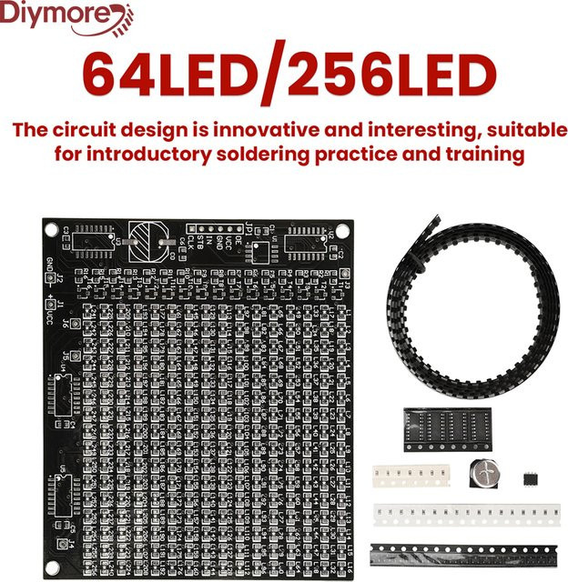 diymore LED SMD Dot Matrix Display Kit für Werbung und DIY-Projekte in Rot und Schwarz - Bild 1