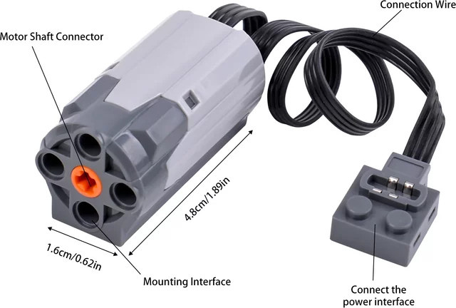 Stemedu 8883 M Hochgeschwindigkeits-Elektromotor für Bausteine mit 600 U/min in Grau - Bild 1