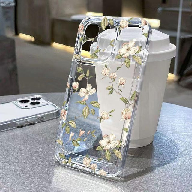 Transparente Handyhülle mit Chrysanthemenblumenmuster für iPhone 11 bis iPhone 17 Pro Max von Rui Di - Bild 1