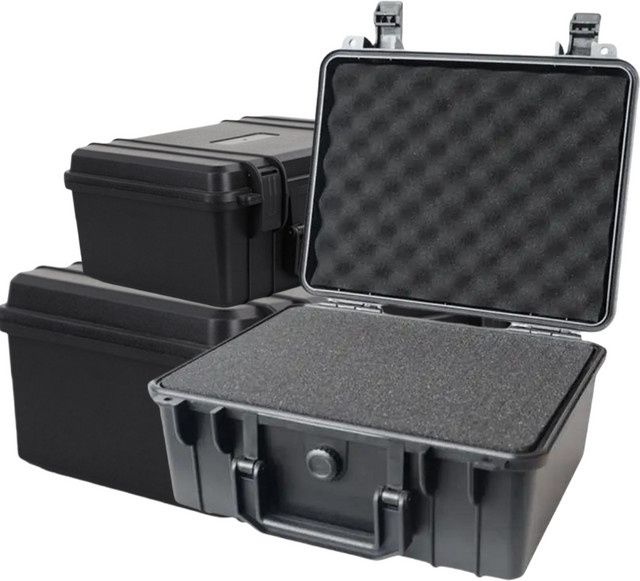 FNICEL Werkzeugkoffer Schwarz, Wasserdichter und schlagfester Werkzeugkasten als tragbarer Organizer für Hardware und Instrumente - Bild 1
