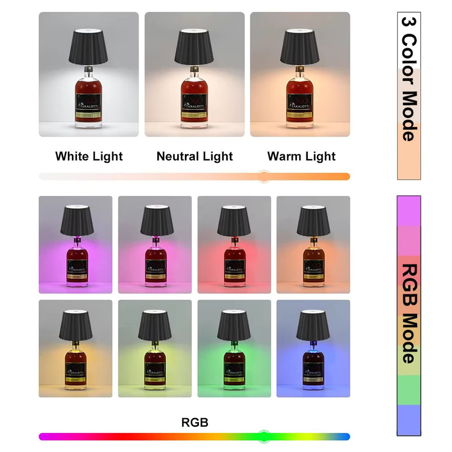 GGbingo RGB Kabellose LED Tischlampe in Schwarz mit Touch-Steuerung und Akku für Außenbereich, Garten und Terrasse - Bild 6