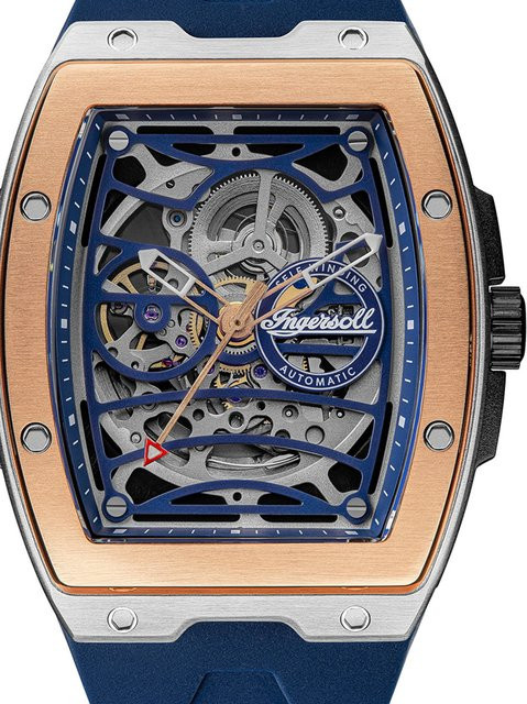 Ingersoll Automatik Armbanduhr, Edelstahl, Blau, 42 mm, Herren - Bild 1
