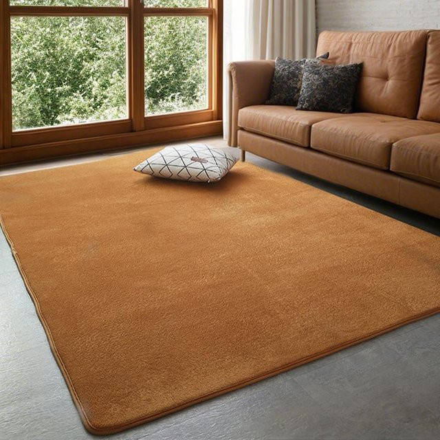 Moderner Korallenvlies-Teppich Lucky Black Cat, weich und rutschfest, B/B: 100 x 200 cm, Farbe: Khaki - Bild 1