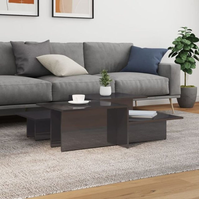 Set aus 2 Couchtischen von Vidaxl in Grau aus Holzwerkstoff, modern und rechteckig - Bild 1