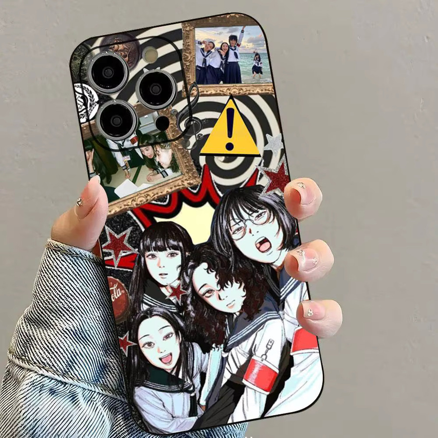 Atarashii Gakko Handyhülle aus Silikon in Schwarz für iPhone 11 bis iPhone 17 Pro Max und Plus Modelle - Bild 3