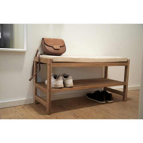 WENKO Schuhbank Acina in Braun und Beige mit Stoffbezug, B/H/T: 90 x 45 x 34 cm - Bild 3