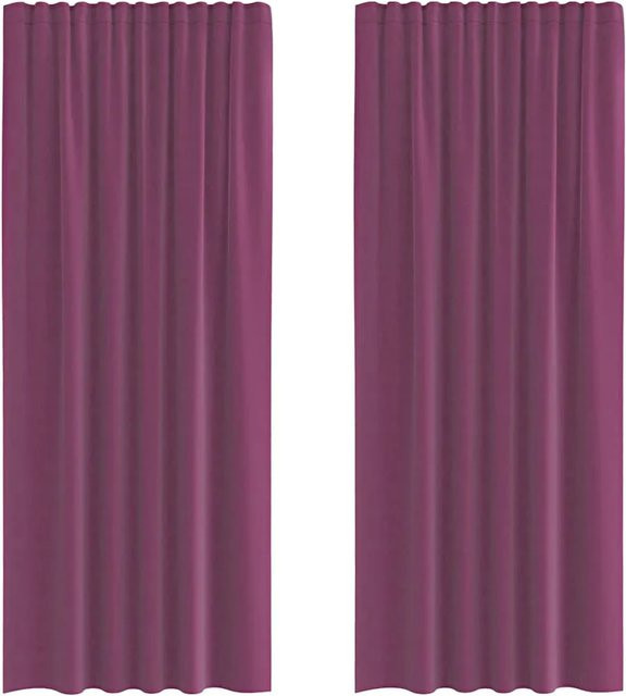 vidaXL Voile Vorhänge mit Stangentaschen, 2er Set, Lila, Breite: 140 cm, Höhe: 225 cm - Bild 1