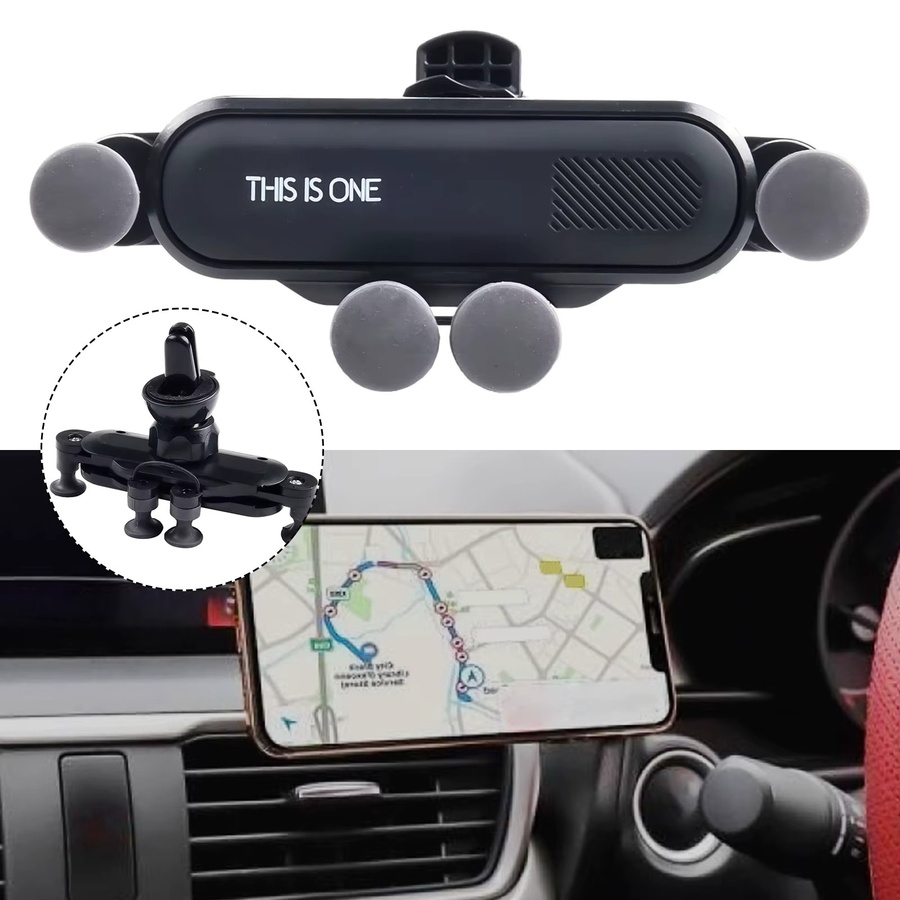 Stilvoller Handyhalter für die Lüftungsschlitze im Auto aus ABS in Schwarz - Bild 3