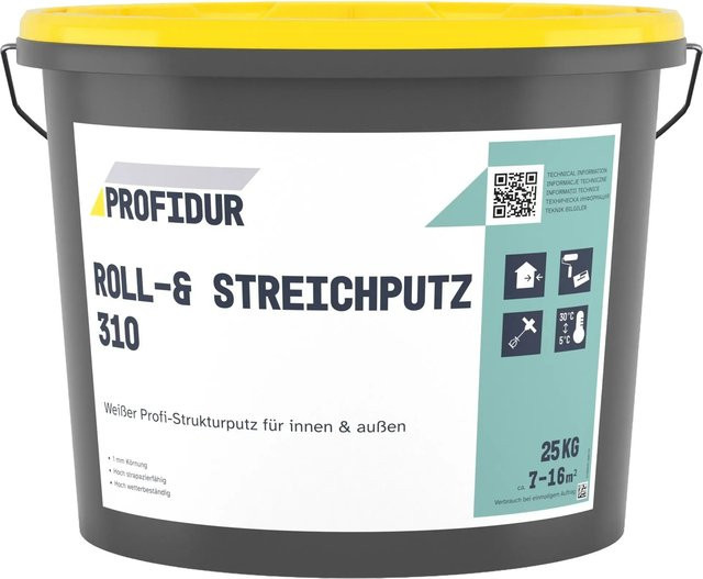 Profidur Roll- und Streichputz 310 Weiß 25 kg - Bild 1