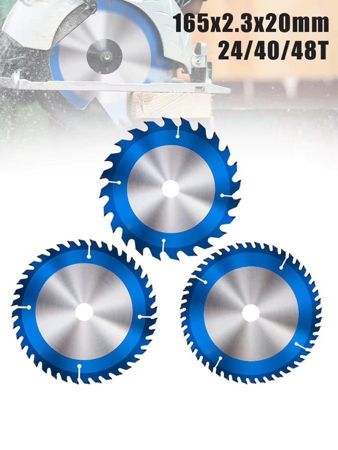 CMCP Kreissägeblatt TCT-Hartmetall mit Nano-blauer Beschichtung für Holzbearbeitung, Durchmesser: 165 mm - Bild 6