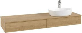 V&B Waschtischunterschrank Antao ohne Frontstruktur mit Beleuchtung in Eiche Honig, B/T: 160 x 50 cm - Bild 1