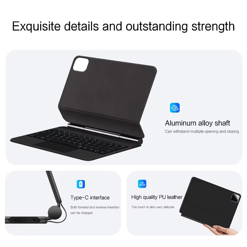 Xiaomi Kabellose Bluetooth Magic Keyboard Hülle für Xiaomi Pad 7 Pro und Pad 8, 11,2 Zoll, Schwarz - Bild 6