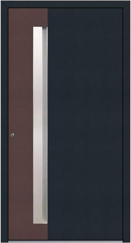 KNOCK Aluminium-Haustür Marte mit Glaseinsatz in Anthrazit und Sepiabraun, B: 90 cm, H: 210 cm - Bild 1
