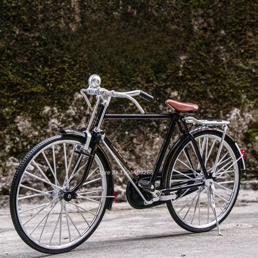 MAKEDA Retro Old Times Fahrrad, Diecast Modell, 1:6, Metall, Schwarz - Bild 5