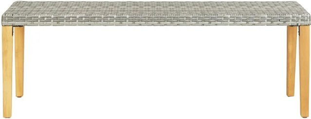 vidaXL Gartenbank aus Polyrattan und Akazienholz in Grau - Bild 1
