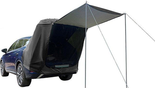 Nensit Auto-Heckerweiterungszelt mit Vordach als Sonnenschutz und Regenschutz in Schwarz - Bild 1