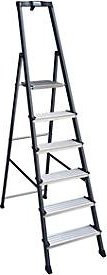 Krause Securo Stufen-Stehleiter aus Aluminium in Silber mit 6 Stufen - Bild 3