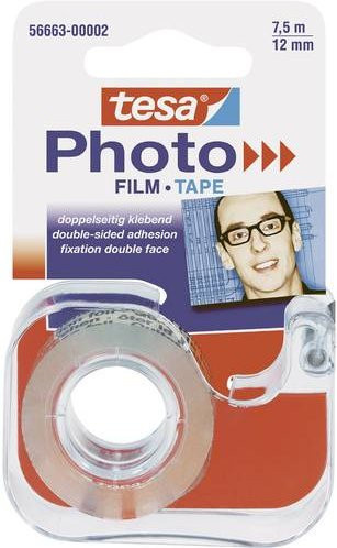 tesa Photo Film doppelseitiges Klebeband transparent im Abroller, Breite: 12 mm, Länge: 7,5 m - Bild 1