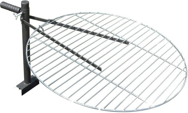 Lex Grillrost aus Edelstahl für Feuerschalen, schwenkbar und höhenverstellbar, Durchmesser: 60 cm, Farbe: Silber - Bild 1