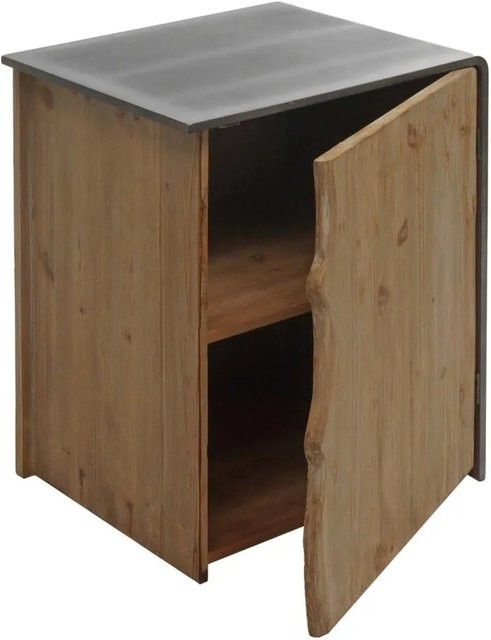 MCW Beistelltisch MCW-L76 aus Massivholz in Industrial-Optik, Farbe Braun, B/T/H: 60 x 50 x 40 cm - Bild 2