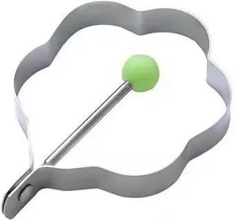 WIKHOSTAR Eierringe aus Edelstahl mit Griff, runde Antihaft-Form für Pfannkuchen und Omelett, Silber - Bild 1