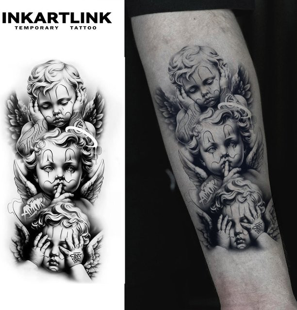 INKARTLINK Angel Herbal Juice Tattoo Aufkleber, Semi Permanent - Bild 1
