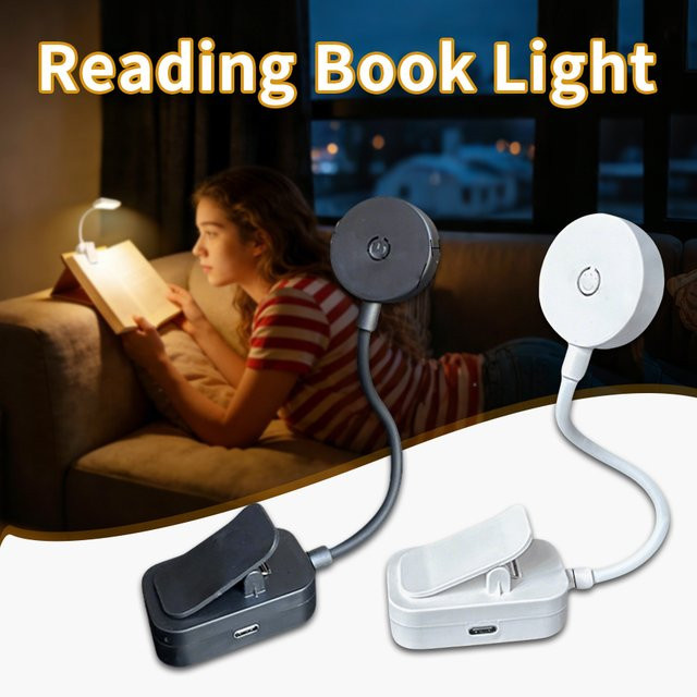 MeeToo LED-Nachtlicht und wiederaufladbare Buchleselampe in Weiß mit dimmbarer Helligkeit und 3 Farbtemperaturen - Bild 1