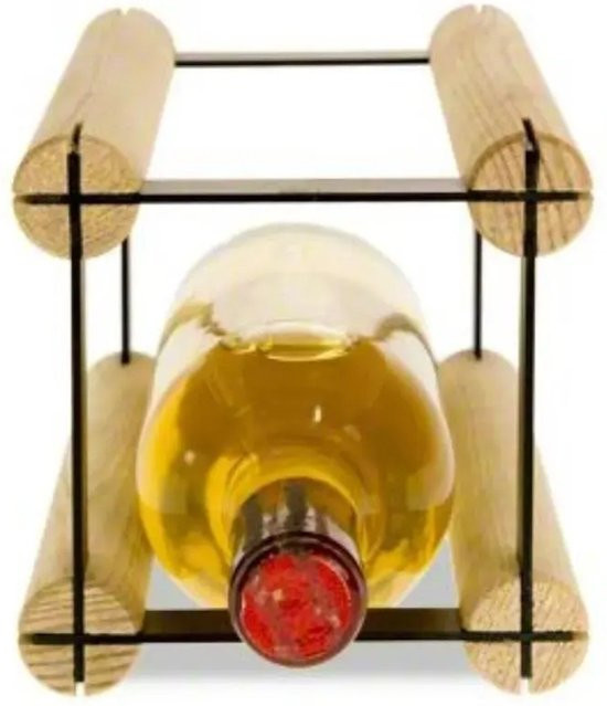 PROREGAL Vinotega Mod Metal Modulares Weinregal aus massivem Kiefernholz Natur, H x B x T: 12,5 x 12,5 x 24,5 cm - Bild 1