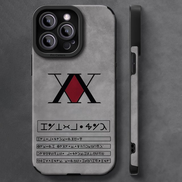 Stoßfeste Hunter License Handyhülle aus Leder und Lammfell für Apple iPhone 17, 16 Pro Max, 15, 14 und 13 Max in Grau - Bild 1