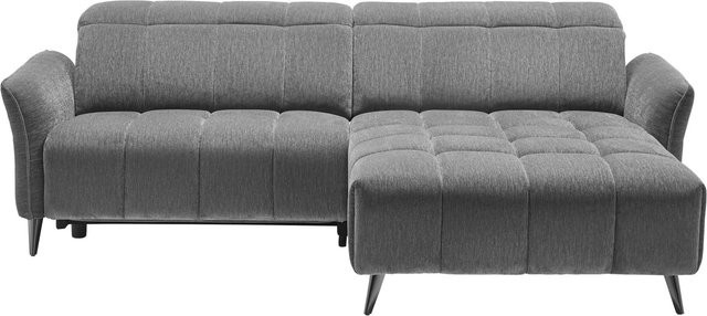 Mömax Ecksofa Pisa Anthrazit mit verstellbaren Kopfstützen und USB-Ladefunktion, L-Form, Stoffbezug - Bild 1